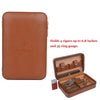 Leather Cigar Case Portable Cedar Wood Travel Humidor