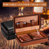 Leather Cigar Case Holder Portable Travel Humidor Storage Box Cedar Wood Cigar Humidor Humidifier Accessories Without Lighter