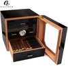 Black Glossy Cigar Humidor Box Cedar Wood Cigar Case W/ Humidifier Hygrometer Cigar Box Luxury Humidors For COHIBA Cuba Cigars