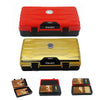 JiFENG Gold / Red Travel Cigar Humidor Case For Cigars Multifunction Double-Deck Cigar Box With Humidifier Punch Cutter