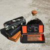 Luxury  Black Leather Cigar Case Cedar Lined Cigar Holder Mini Humidor With Cutter
