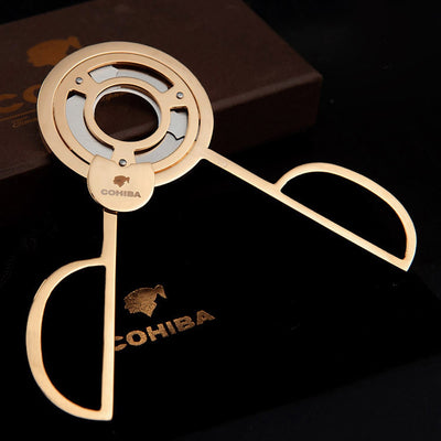 Triple Blade Stainless Steel Gold Plated Cigar Cutter
